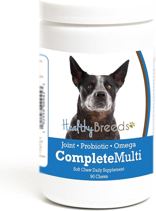 Healthy Breeds Australian Cattle Dog All in One Multivitamin - Complete with Probiotics, Glucosamine, Chondroitin & Omegas - 90 Soft Chewy Treats