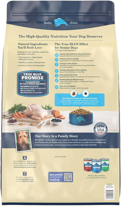 Blue Buffalo Life Protection Formula Natural Senior Dry Dog Food, Chicken and Brown Rice 34-lb