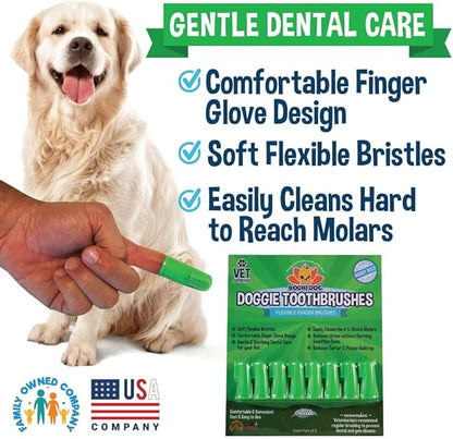 Bodhi Dog Finger Toothbrush for Dogs & Cats | Puppy Toothbrush with Soft & Flexible Silicone Bristles for Pet Dental Care | Easy Teeth Cleaning Dog Finger Toothbrush, 8 Count