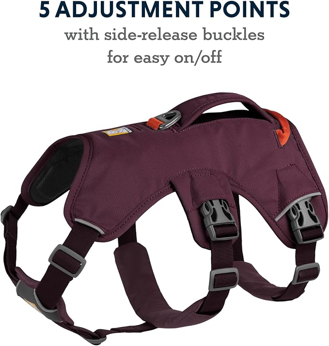 Ruffwear, Web Master, Multi-Use Support Dog Harness, Hiking and Trail Running, Service and Working, Everyday Wear, Purple Rain, Small