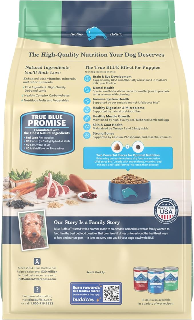 Blue Buffalo Life Protection Formula Natural Puppy Dry Dog Food, Lamb and Oatmeal 5-lb Trial Size Bag