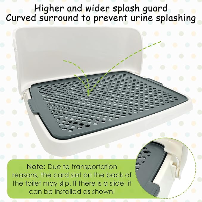 Hamiledyi Dog Potty Tray, Pet Dog Pee Pad Holder, 19"x14" Puppy Training Pad Holder Dog Toilet Pad Mesh Training Toilet Portable Dog Litter Box for Small and Medium Dogs, Puddy,Bunny, Cats (Gray)
