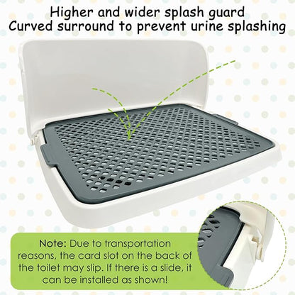 Hamiledyi Dog Potty Tray, Pet Dog Pee Pad Holder, 19"x14" Puppy Training Pad Holder Dog Toilet Pad Mesh Training Toilet Portable Dog Litter Box for Small and Medium Dogs, Puddy,Bunny, Cats (Gray)