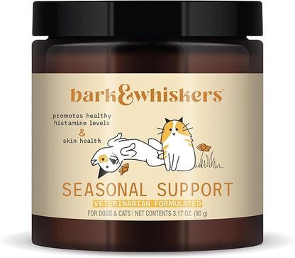 Bark & Whiskers Seasonal Support, 3.17 Oz. (90 g), 90 Scoops, Antioxidant and Immune Support, Veterinarian Formulated, Non-GMO, Dr. Mercola