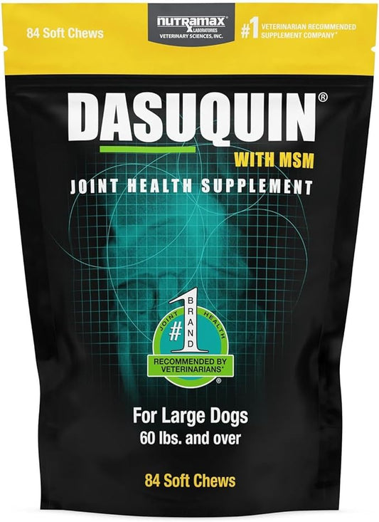 Nutramax Laboratories Dasuquin with MSM Joint Health Supplement for Large Dogs - With Glucosamine, MSM, Chondroitin, ASU, Boswellia Serrata Extract, and Green Tea Extract, 84 Soft Chews