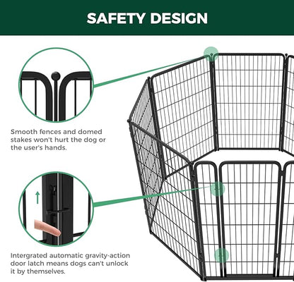 FXW Homeplus Dog Playpen Designed for Indoor Use, 45" Height for Large Dogs, Black│Patented