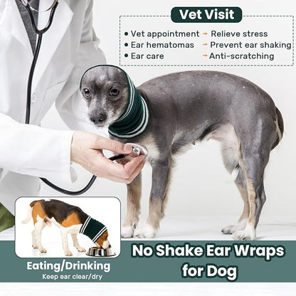 Nanaki Dog Ear Covers for Noise Bath No Shake Ear Wraps for Dogs Hematoma Dog Fireworks Anxiety Relief Calming Hoodie Dog Grooming Ear Cover Quiet Dog Head Wrap Force Drying Thunderstorm Ears for Dogs