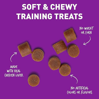 Cloud Star Tricky Trainers Chewy & Grain Free, Low Calorie Dog Training Treats, Baked in the USA, Liver 5 oz.