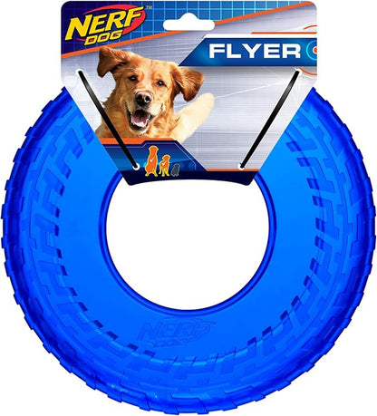 Nerf Dog Three Toy Gift Set: 3-Ring Tug, Squeak Bone, and Tire Flyer Gift Set