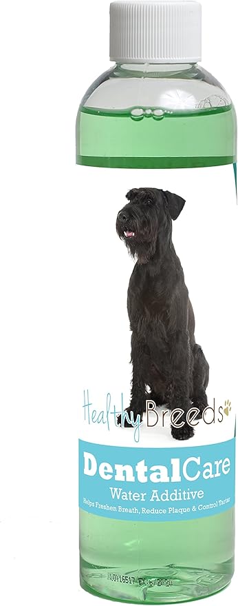 Healthy Breeds Dog Dental Care Water Additive for Giant Schnauzer - Helps Freshen Breath, Reduce Plaque & Control Tartar - Mint Flavor - 8 oz