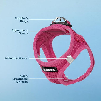 Voyager Step-In Air Dog Harness - All Weather Mesh Step in Vest Harness for Small and Medium Dogs and Cats by Best Pet Supplies - Harness (Fuchsia), XX-Small