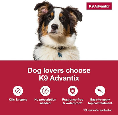 K9 Advantix Flea, Tick & Mosquito Prevention for Dogs Over 55 lbs. | Flea Drops for Extra Large Dogs | Apply Monthly | 2 Treatments