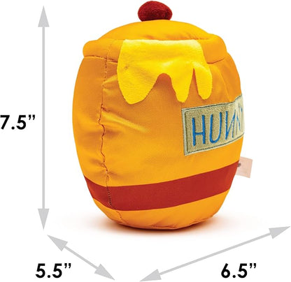 Buckle-Down Disney Dog Toy, Winnie The Pooh Hunny Pot Yellow Pet Toy, Ballistic Nylon Plush