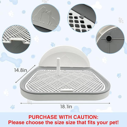 Hamiledyi Dog Toilet Dog Potty Pet Indoor Potty Indoor Potty Training Tray Simulated Wall Dog Toilet Portable Indoor Removable Dog Toilet with Removable Grille for Small Dogs puddy(Off-white)