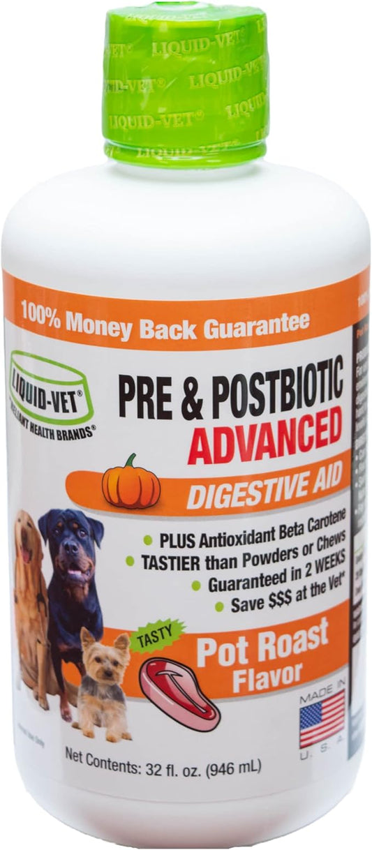 Liquid-Vet K9 Pre & PostBiotic Advanced (Pot Roast, 32oz Economy Size)