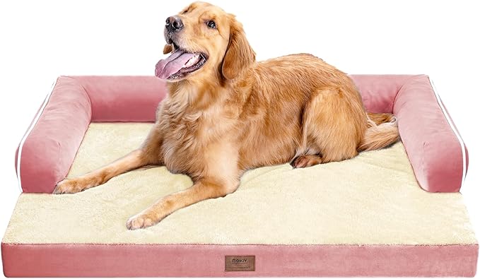 Large Dog Bed Orthopedic Washable: Beds Bolster - XL XLarge Big Dogs - Memory Foam - Ultra-soft XL Dog Crate Bed - Waterproof with Removable Cover