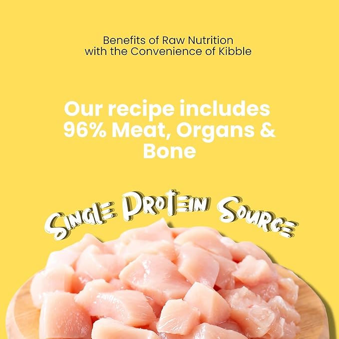 Freeze Dried Dog Food for Small & Large Breeds Dogs, 16 Oz Chicken Dog Food Toppers for Picky Eatres, Made in USA - Grain Free & All Natural Freeze Dried Dog Treats Made with 96% Meat Organs