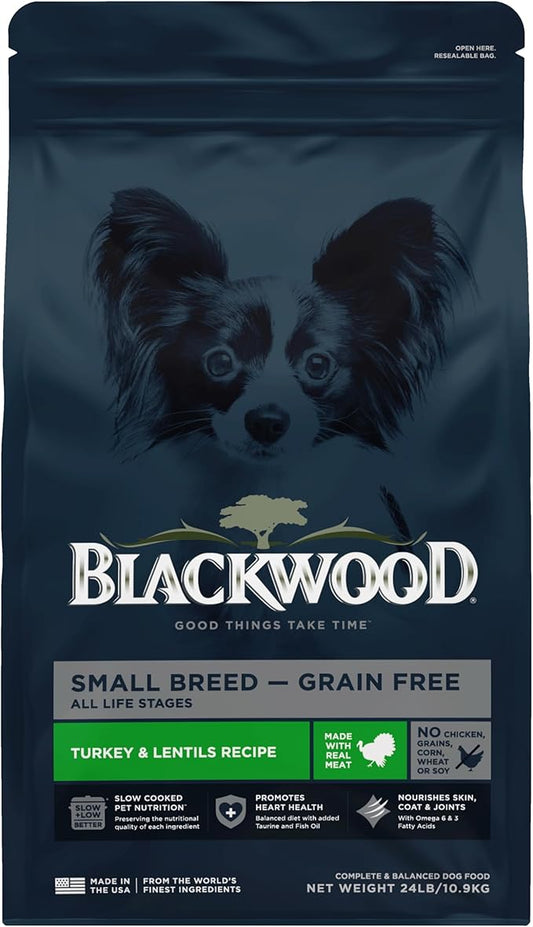 Blackwood Grain Free Small Breed All Life Stages Turkey & Lentils Recipe, 24 lb. bag