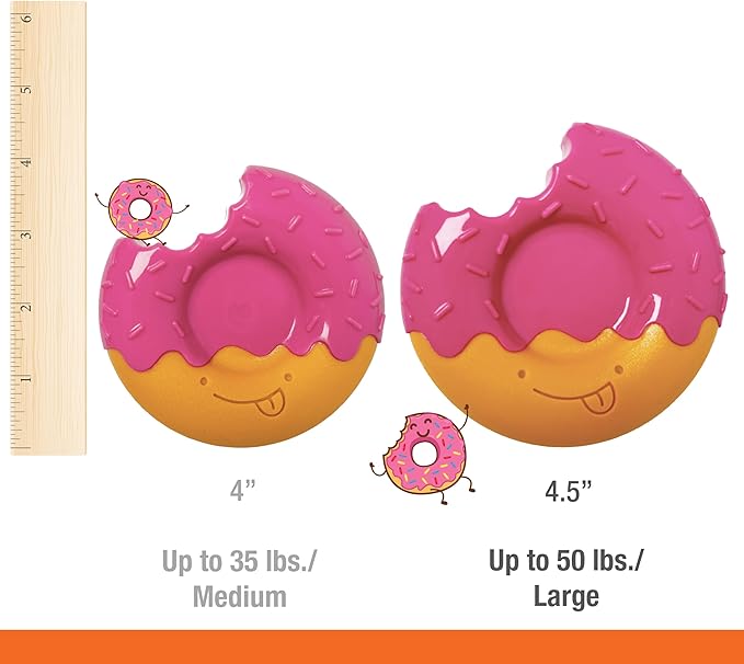 Nylabone Power Chew Donut Dog Chew Toy - Fun & Cute Dog Toys for Aggressive Chewers, Durable Dog Toys, Bacon Glazed Flavor, Large/Giant (1 Count)