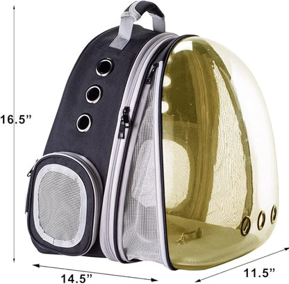 Front Expandable Cat Backpack Carrier, Fit up to 20 lbs, Polarized Bubble Window Pet Carrier Backpack for Large Fat Cat and Small Puppy