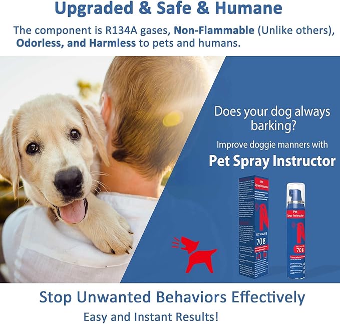 Gutes Leben Dog Instructor Spray, 70ml Spray Corrector Dog Trainer, Safe Humane & Effective Stop Barking, Jumping Up, Food Stealing, Dog Fights & Attacks, Help Stop Unnecessary Dog Behaviour (4 Pack)