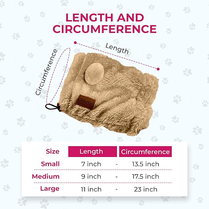 Adjustable Dog Noise Cancelling Ear Muffs Noise Protection - No Flap Ear Wraps for Dogs - Snoods Dog Headband Ear Covers for Anxiety Relief, Thunderstorms, Fireworks & Grooming (Brown, Small)