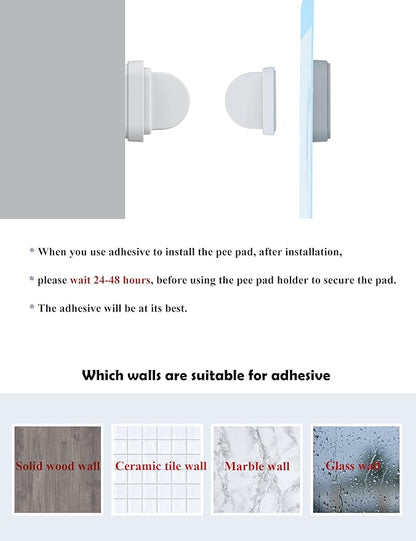 Pee Pad Holder for Dogs Potty Training Pad Magnetic Wall Holder for Leg-Lifting Dogs & Marking in The House Compatible with Any Size of Puppy Pee Pads (White)