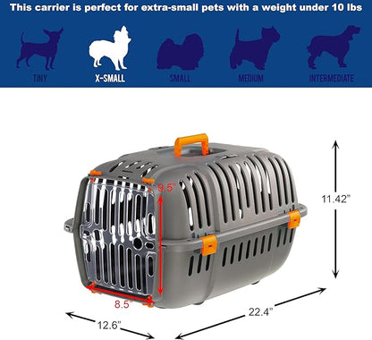 Ferplast Jet Pet Carrier: Value Dog Carrier Suitable for XS Dog Breeds & Small Cats, Assembled Dimensions: 22L x 14.5W x 13H inches, Orange, (73043023PBUS)