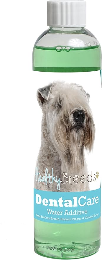 Healthy Breeds Dog Dental Care Water Additive for Soft Coated Wheaten Terrier - Helps Freshen Breath, Reduce Plaque & Control Tartar - Mint Flavor - 8 oz
