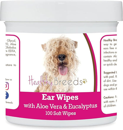 Healthy Breeds Lakeland Terrier Ear Cleaning Wipes with Aloe & Eucalyptus for Dogs 100 Count