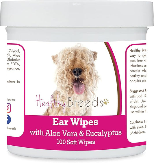 Healthy Breeds Lakeland Terrier Ear Cleaning Wipes with Aloe & Eucalyptus for Dogs 100 Count
