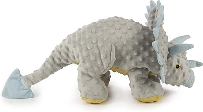 goDog Dinos Frills Squeaky Plush Dog Toy, Chew Guard Technology - Gray, Extra Large