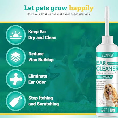 Dog Ear Cleaner, Removal Ear Powder for Pets Dog Ear Yeast Infection Treatment for Puppy Cats Dogs Cleans & Remove Odors
