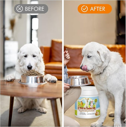 Eggshell Powder Calcium Supplement for Dogs and Cats(16 oz), Great for Osteoporosis & Labor Whelping, Safe Alternative to Bone Meal Powder, Improves Bones, Nourishes Joints, Supports Healthy Teeth