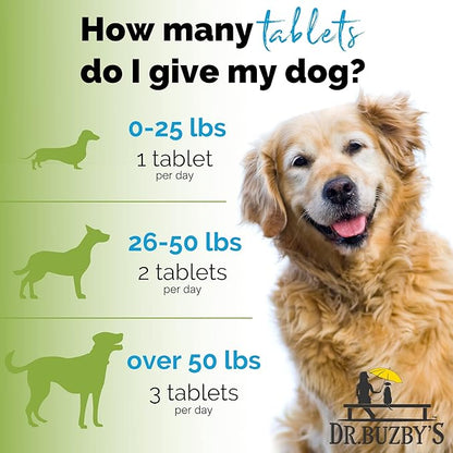 Dr. Buzby’s Encore Mobility Hip & Joint Supplement for Senior Dogs, 90 Chewable Tablets, Natural New Zealand Deer Velvet and Green Lipped Mussel, Pet Pain Relief