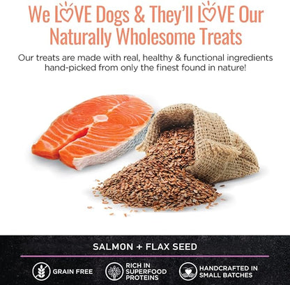 Salmon Jerky Dog Treats - DHA, Omega Strips for Dogs & Puppies with Allergies, Sensitive Stomachs with Wild Caught Alaskan Salmon- Dehydrated, Grain Free, Made in USA - 3oz Bag, Pack of 3
