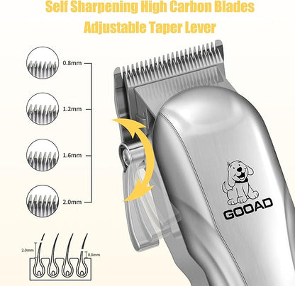 Dog Clippers for Grooming,Dog Grooming Kit for Heavy Thick Hair&Coats/Low Noise Rechargeable Cordless Pet Shaver with Paw Trimmer Nail Grinder/Dog Hair Trimmer for Small & Large Dogs Cats
