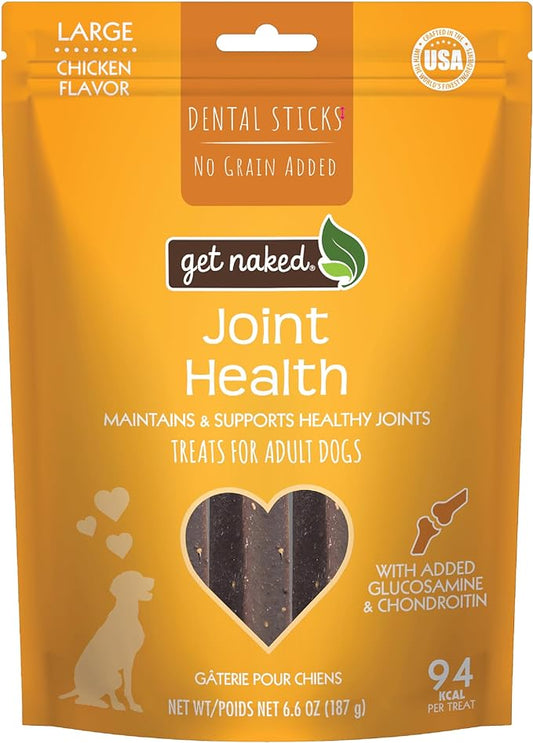 Get Naked Grain Free 1 Pouch 6.6 Oz Joint Health Dental Chew Sticks, Large