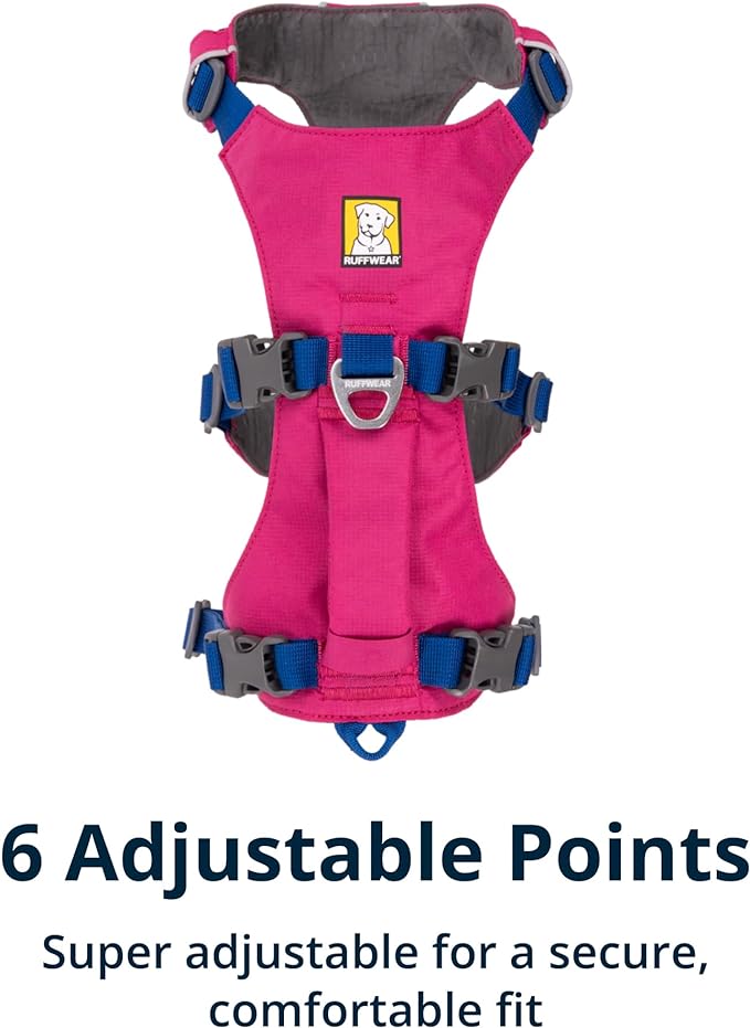 Ruffwear, Flagline Dog Harness, Lightweight and Reflective, No Pull Dog Lift Harness for Hiking, Running and Everyday Use, Alpenglow Pink, Large/X-Large
