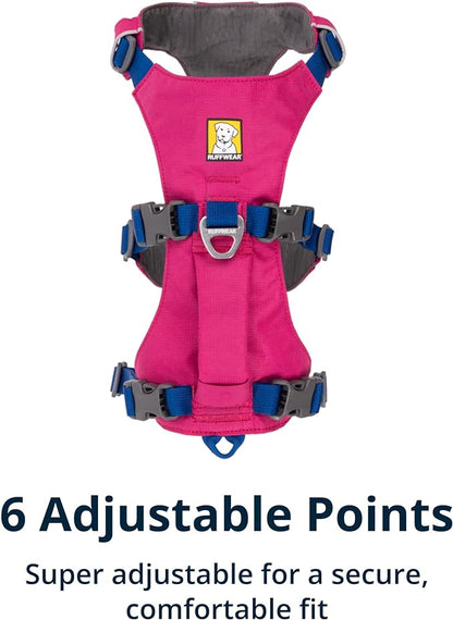 Ruffwear, Flagline Dog Harness, Lightweight and Reflective, No Pull Dog Lift Harness for Hiking, Running and Everyday Use, Alpenglow Pink, Large/X-Large