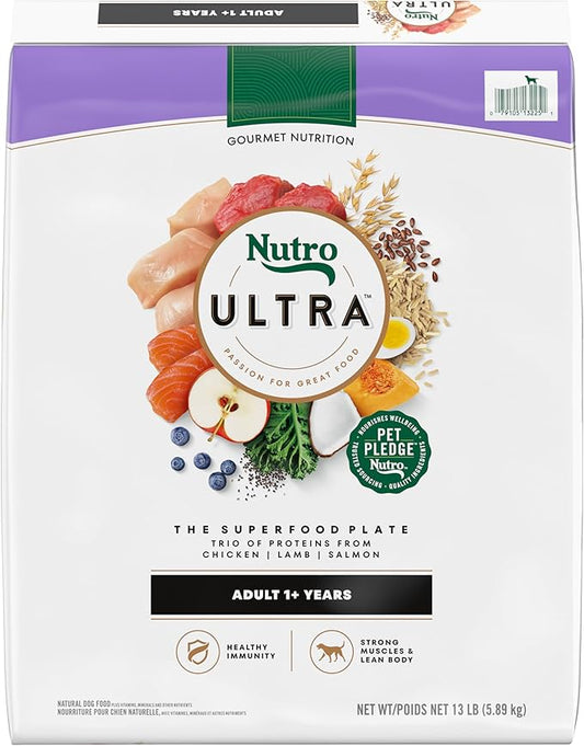 Nutro Ultra Adult Dry Dog Food with a Trio of Proteins from Chicken, Lamb and Salmon, 13 lb. Bag