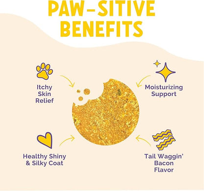 LuckyTail Wild Alaskan Salmon Oil for Dogs Skin and Coat Chew - Biotin, Flaxseed Oil, Coconut Oil for Dogs - Omega 3, 6, 9 for Dogs - Zinc Supplements for Dogs - 180 Soft Chews