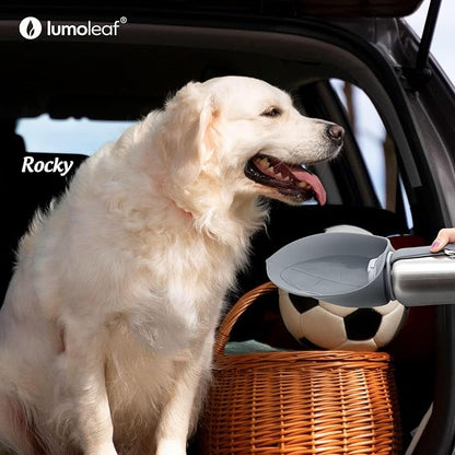 LumoLeaf Portable Dog Water Bottle 27 OZ, Stainless Steel Pet Travel Water Bottle Dispenser for Walking, Hiking and Outdoor, Portable Water Bowl for Large Dogs (Grey)