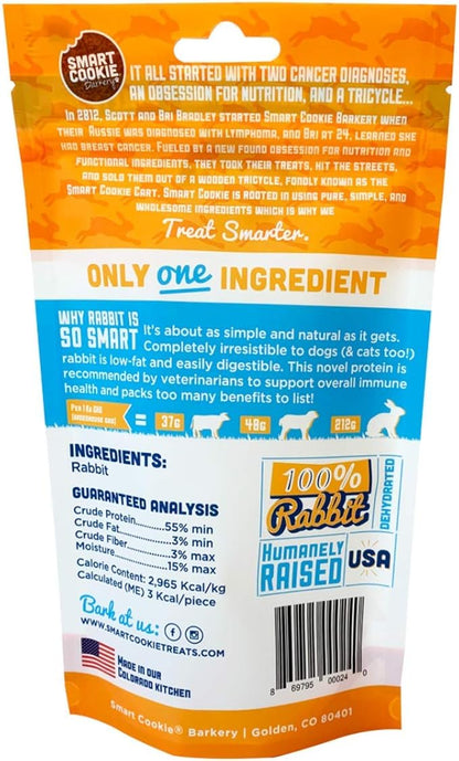 Single Ingredient Rabbit Jerky Dog Treats - Bite Size Training Treats for Dogs and Puppies with Allergies and Sensitive Stomachs - Dehydrated, 100% Meat, Made in USA - 3oz, Pack of 1