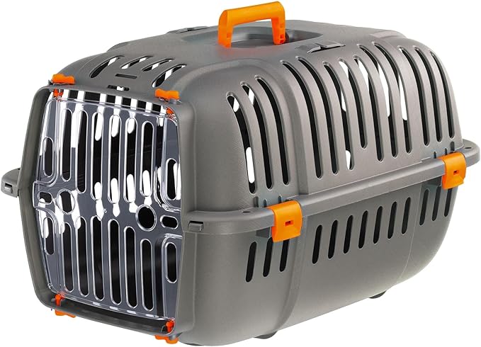 Ferplast Jet Pet Carrier: Value Dog Carrier Suitable for XS Dog Breeds & Small Cats, Assembled Dimensions: 22L x 14.5W x 13H inches, Orange, (73043023PBUS)