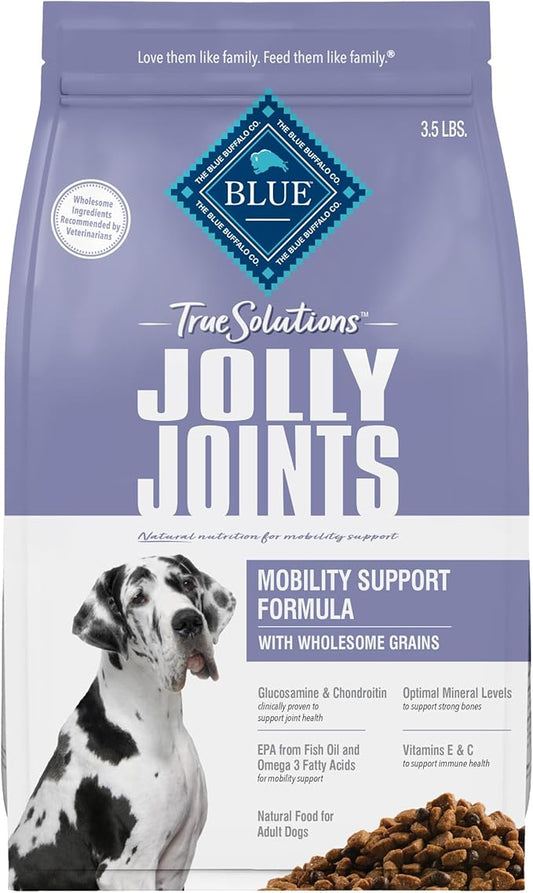 Blue Buffalo True Solutions Jolly Joints Adult Dry Dog Food, Supports Joint Health and Mobility, Made in the USA with Natural Ingredients, Chicken, 4-lb. Bag