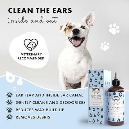 Belly Dog Ear Cleaner - Natural Ear Cleaner for Dogs: for Waxy Ear Canals. Ear Wash for Dogs for Dog Itchy Ears - Dog Ear Wipes Alternative, 8.5 Fl Oz
