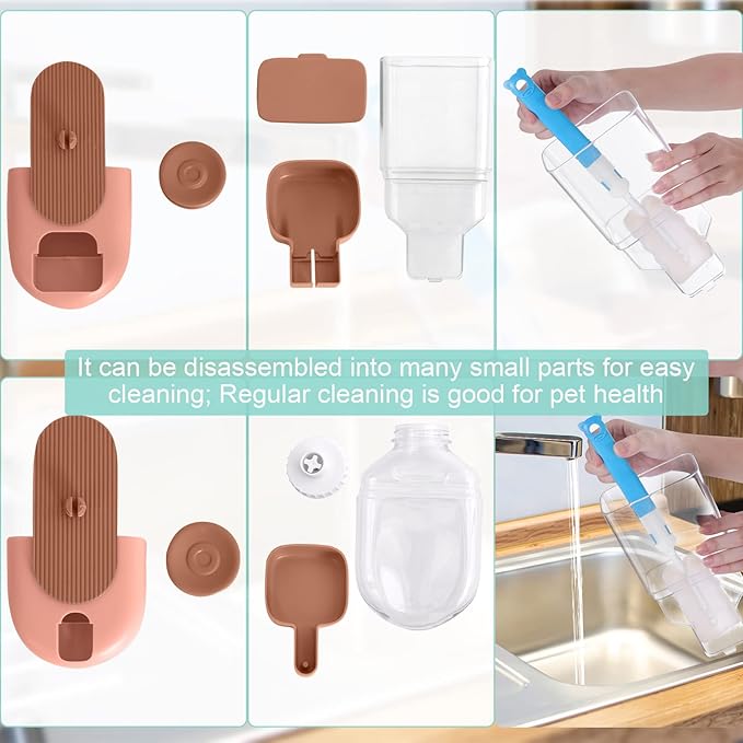 Hanging Automatic Food Water Dispenser,Gravity Rabbit Feeder and Water Dispenser Set,Cage Cat Food and Water Dispenser Food Bowl for Bunny Chinchilla Guinea Pig Hedgehog Ferret