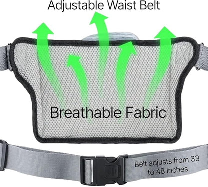 Retractable Bungee Hands Free Dog Leash with Zipper Pouch, Padded Waist Dog Leash, Dog Running Leash Handsfree with Dual Handles and Reflective Stitching for Walking Running Jogging Hiking, Waist Belt