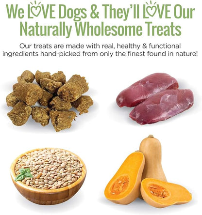 All Natural Dog Treats - Duck & Squash - Training Treats for Dogs with Allergies or Sensitive Stomachs - Soft Dog Treats, Grain Free Dog Treats, Chewy, Human-Grade, Made in USA - 5oz Bag